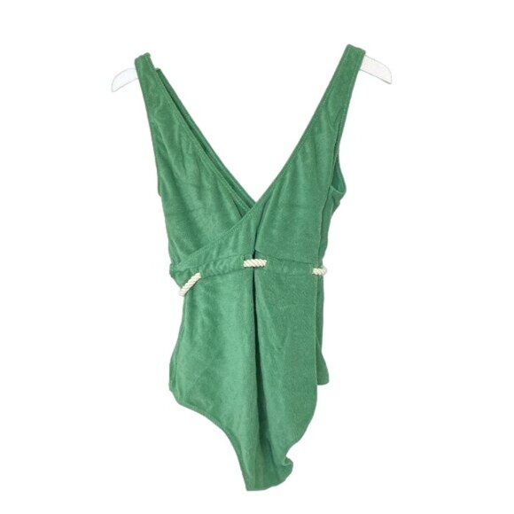 Lisa Marie Fernandez Yasmin Green Terry Cloth One Piece Swimsuit - Picture 7 of 8